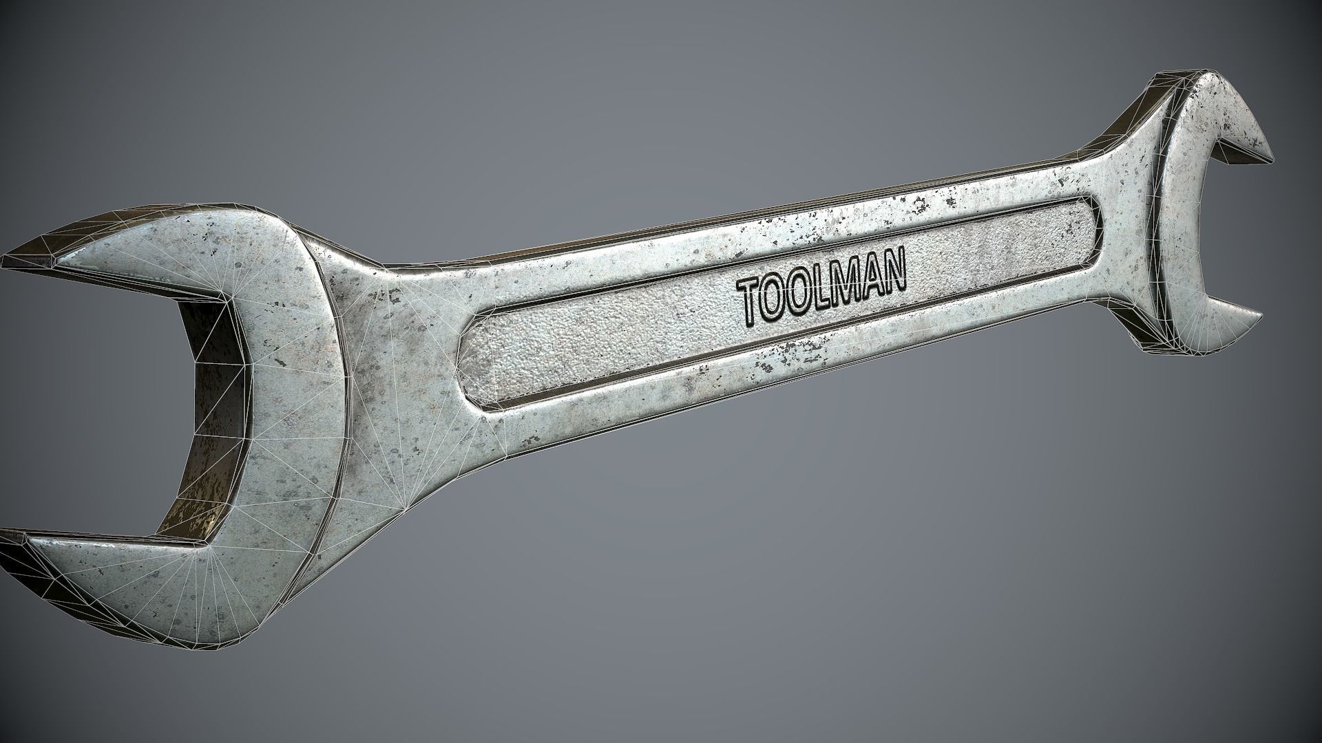 Wrench Steel Low-poly 3D model_12