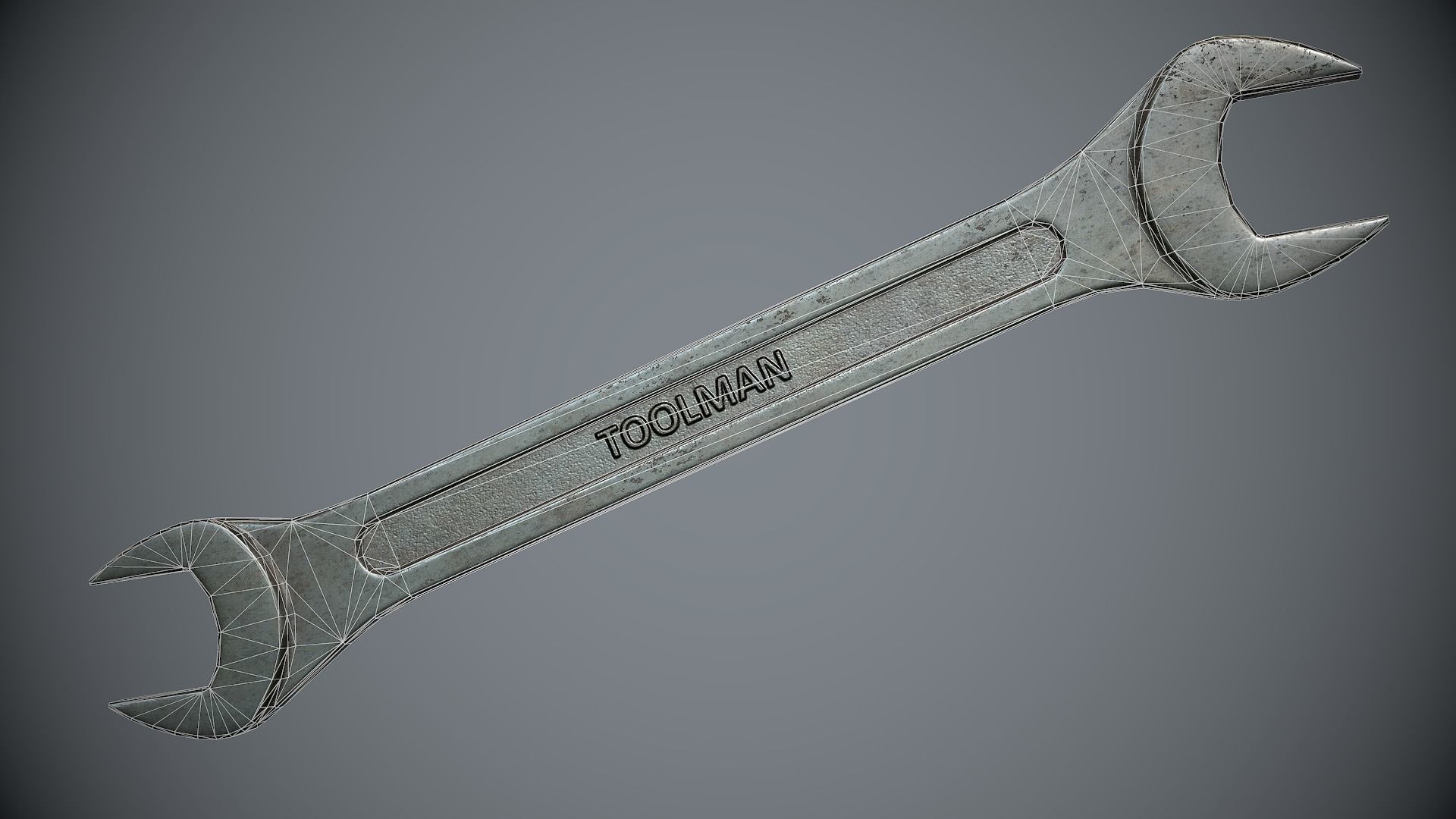 Wrench Steel Low-poly 3D model_11