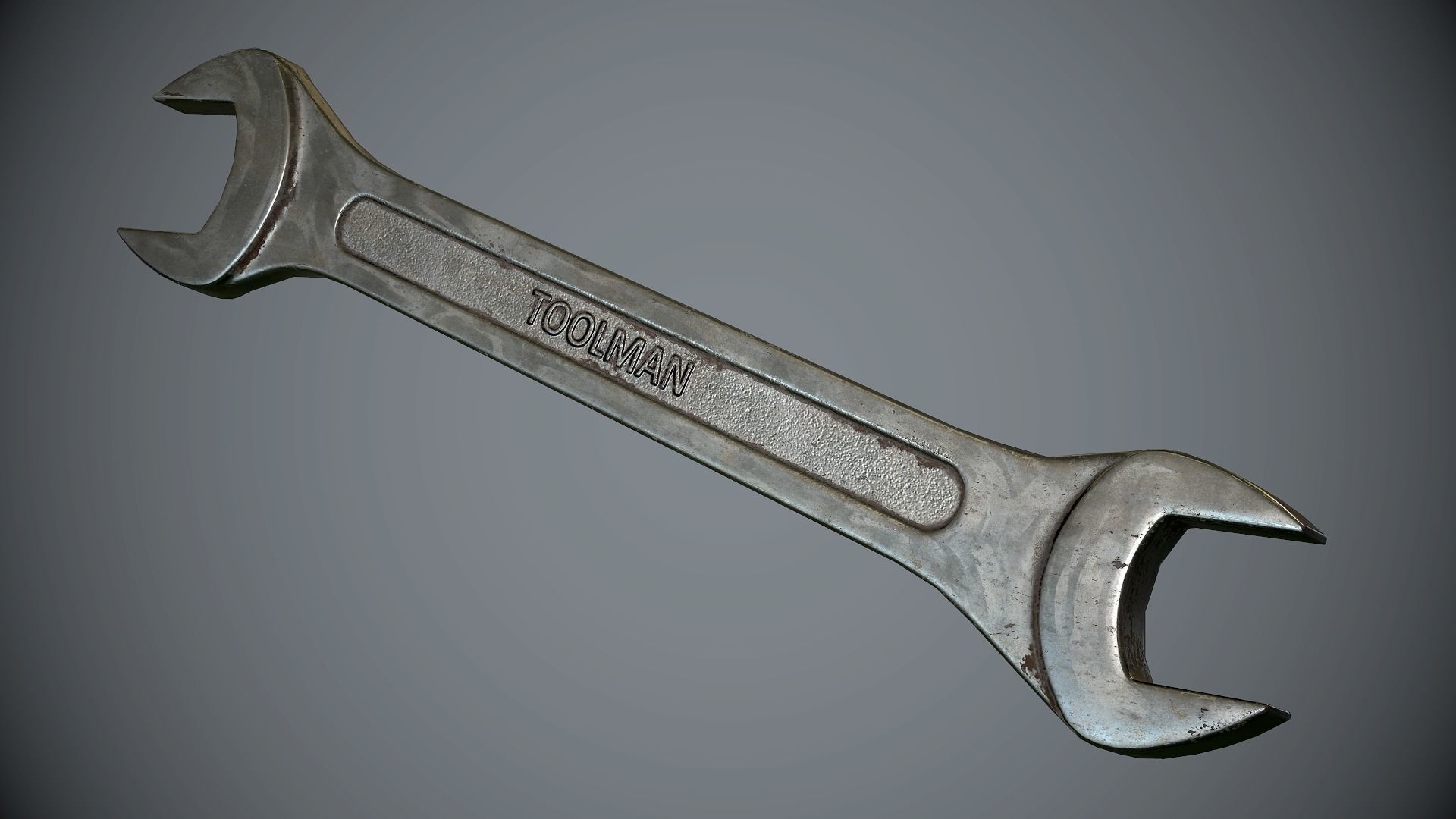 Wrench Steel Low-poly 3D model_9