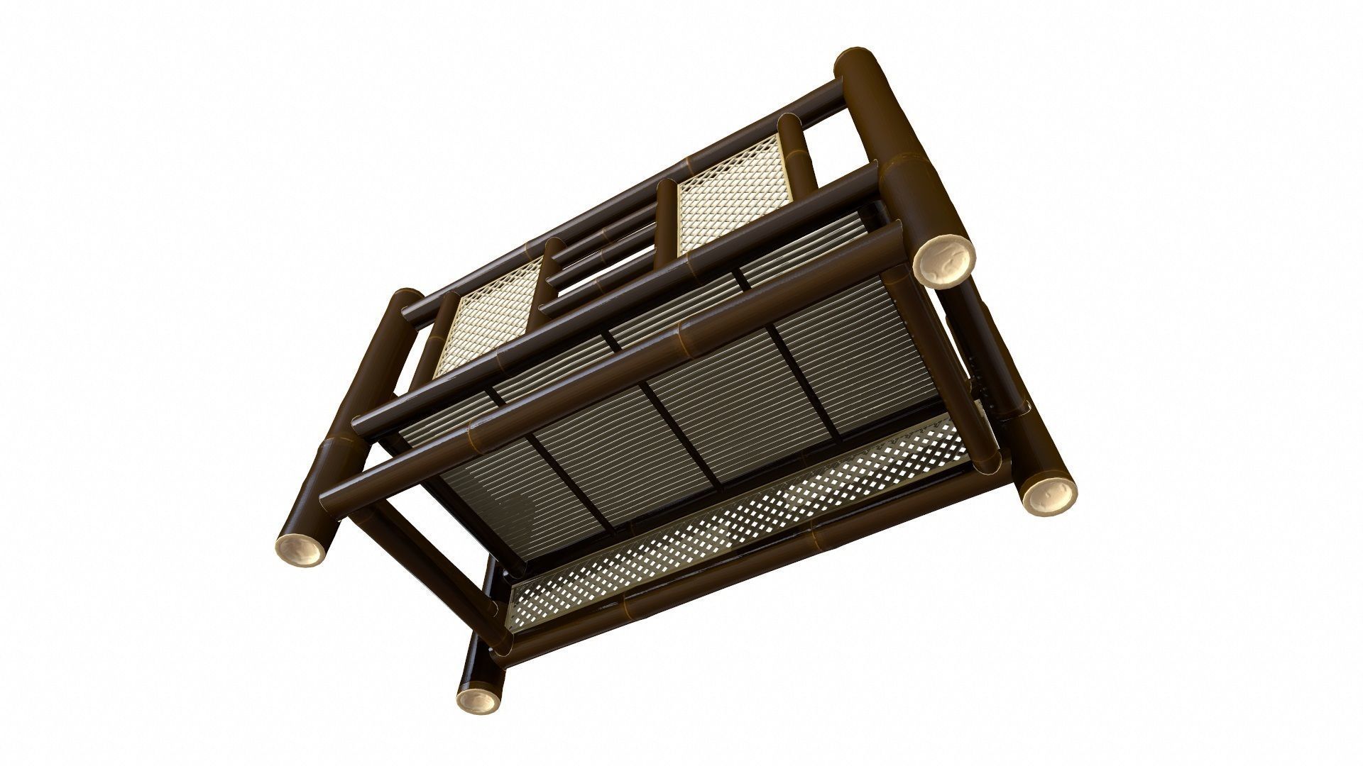 Bamboo Chair Low-poly 3D model_7