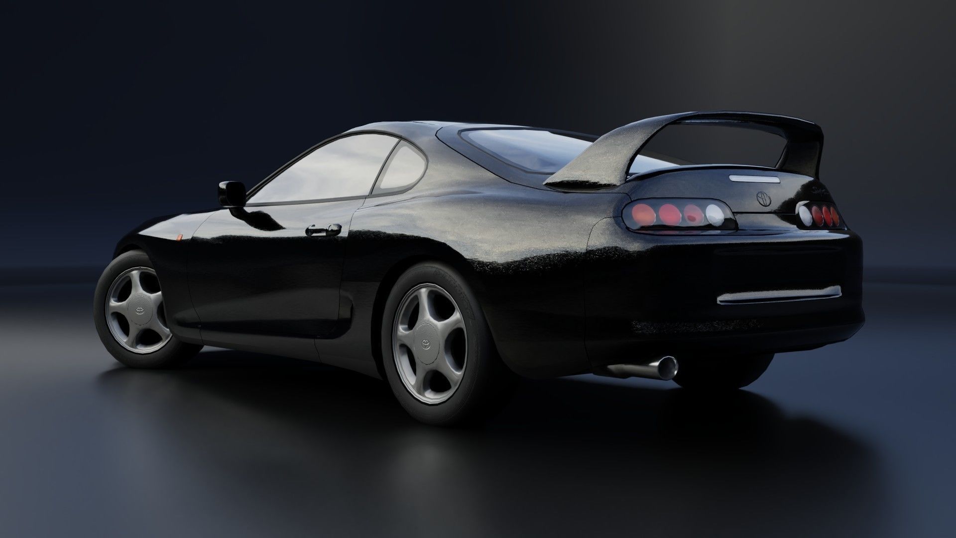 Toyota Supra MK4  Low-poly 3D model_2