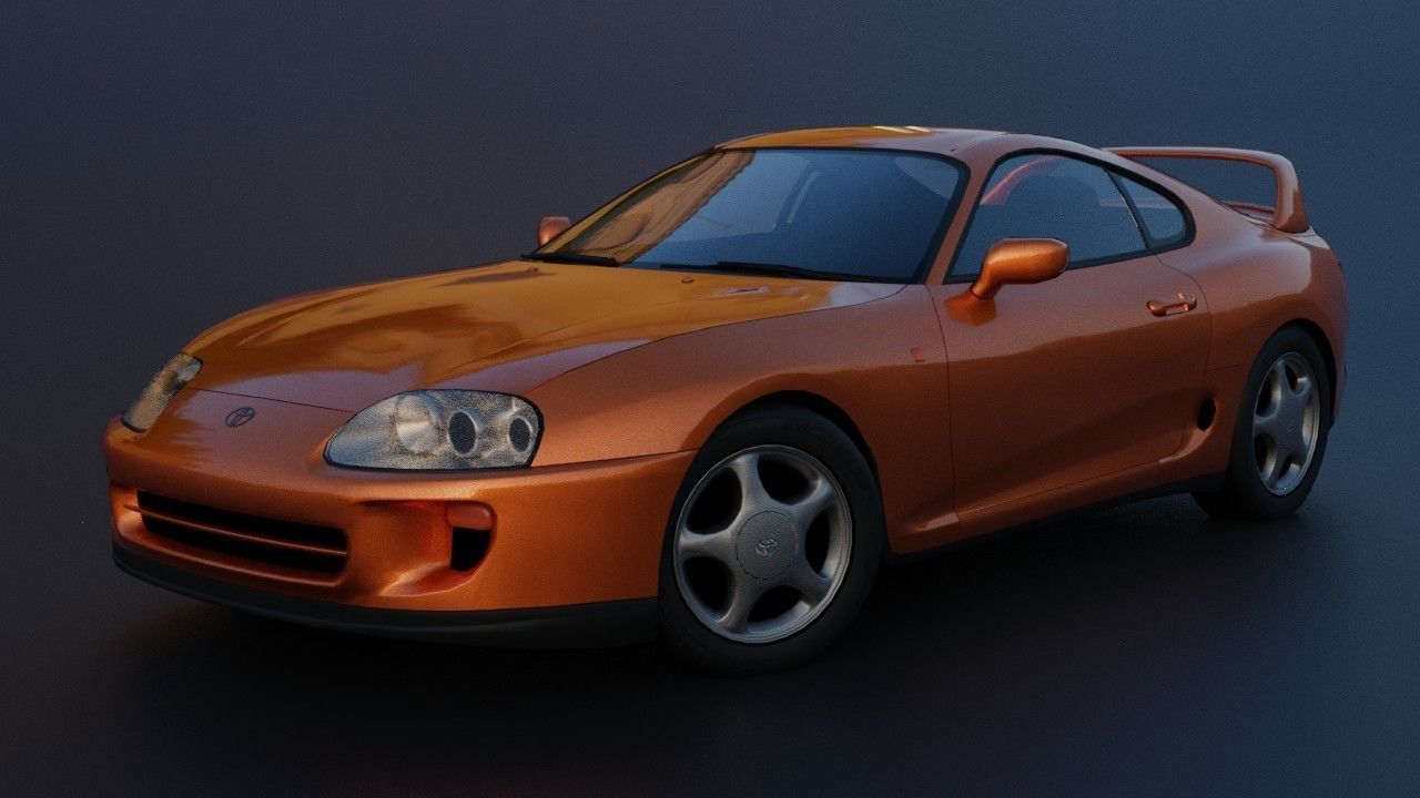 Toyota Supra MK4  Low-poly 3D model_6