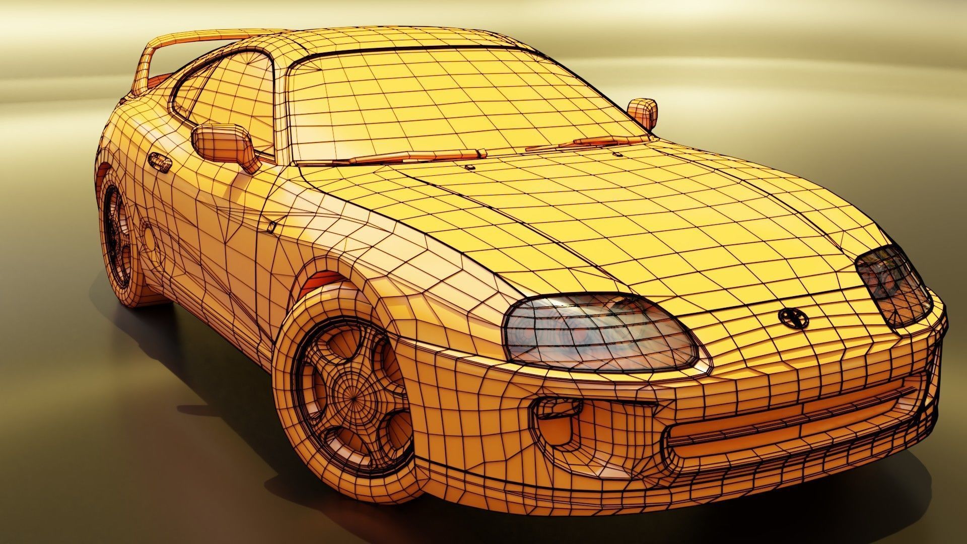 Toyota Supra MK4  Low-poly 3D model_1