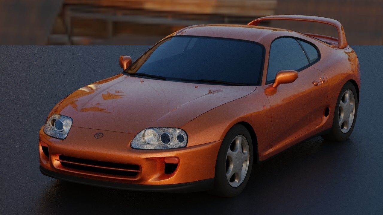 Toyota Supra MK4  Low-poly 3D model_8
