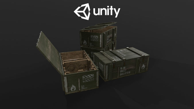 Ammo military box Low-poly 3D model