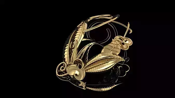 Jewelry gold leaf ring