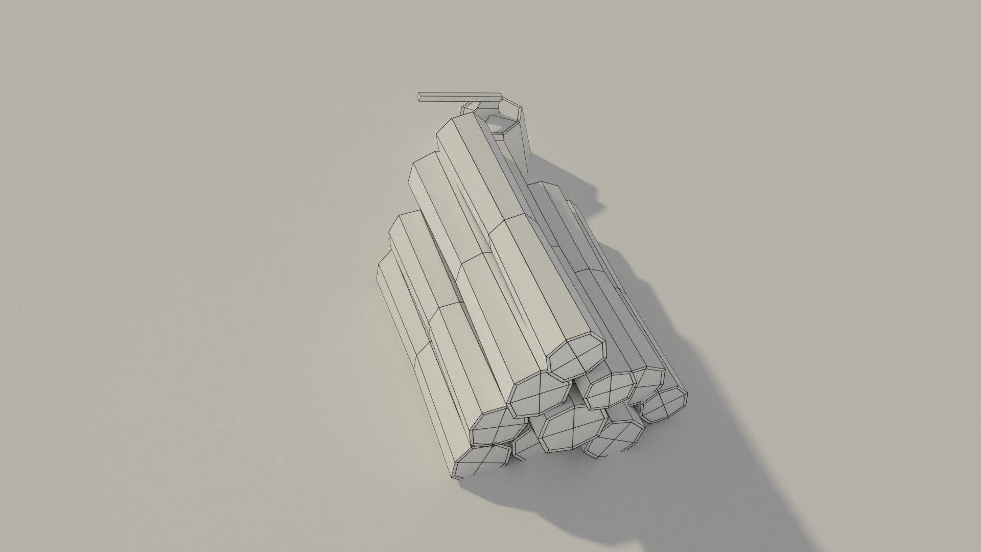 Low Poly Wooden Logs and Axe Low-poly 3D model_6