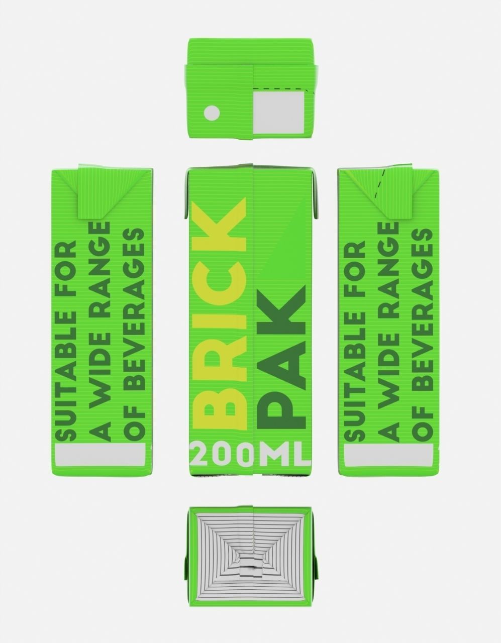 200ml Brick Pack 3D model_3