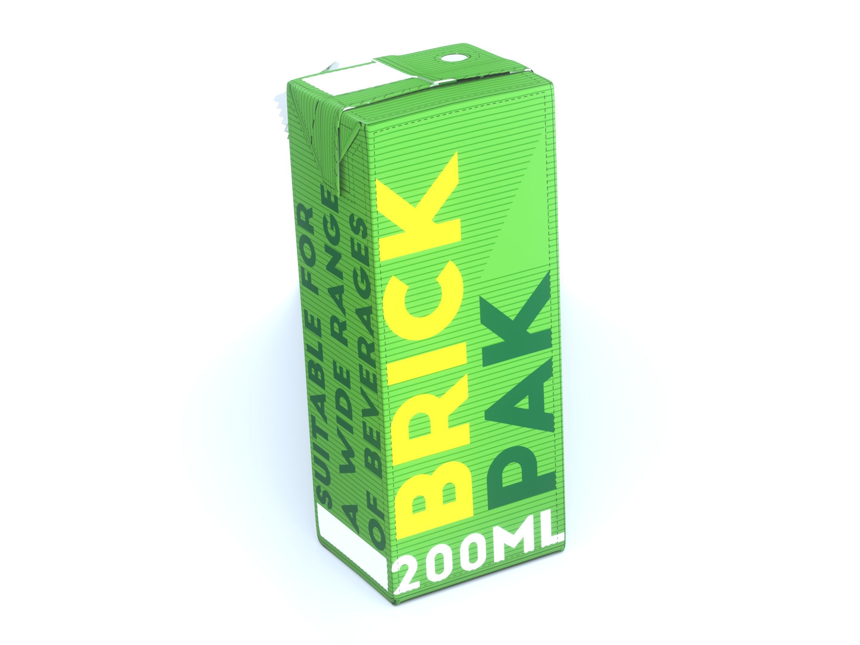 200ml Brick Pack 3D model_1