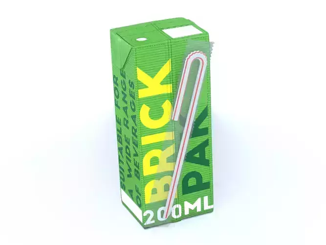 200ml Brick Pack 3D model