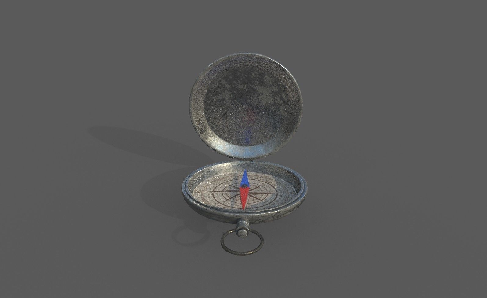 Compas Bronze and Silver metal Low-poly 3D model_6