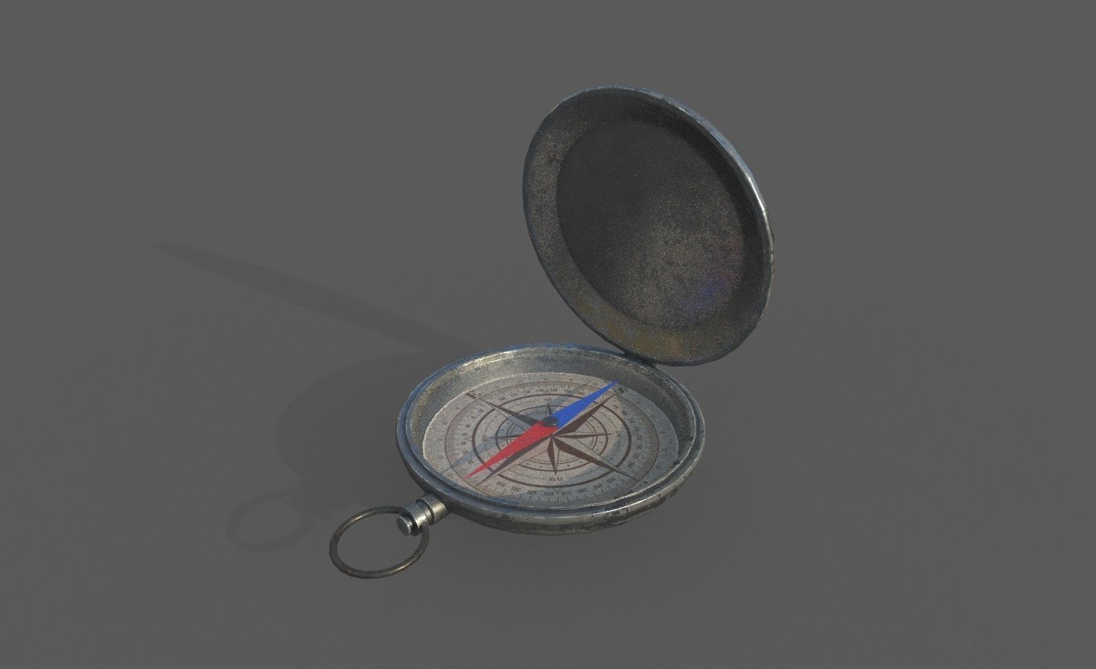 Compas Bronze and Silver metal Low-poly 3D model_11