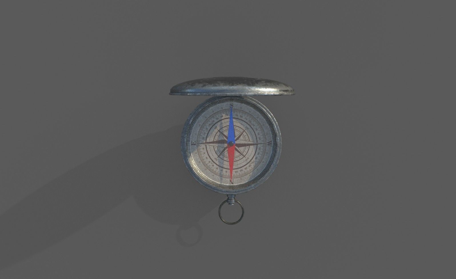 Compas Bronze and Silver metal Low-poly 3D model_8