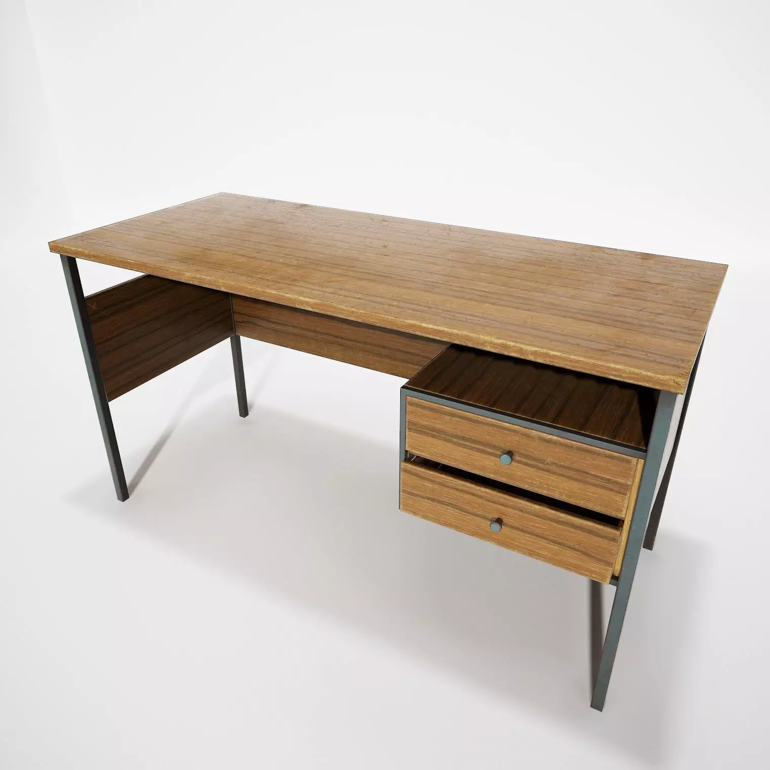 Table modern desk with drawers Free low-poly 3D model