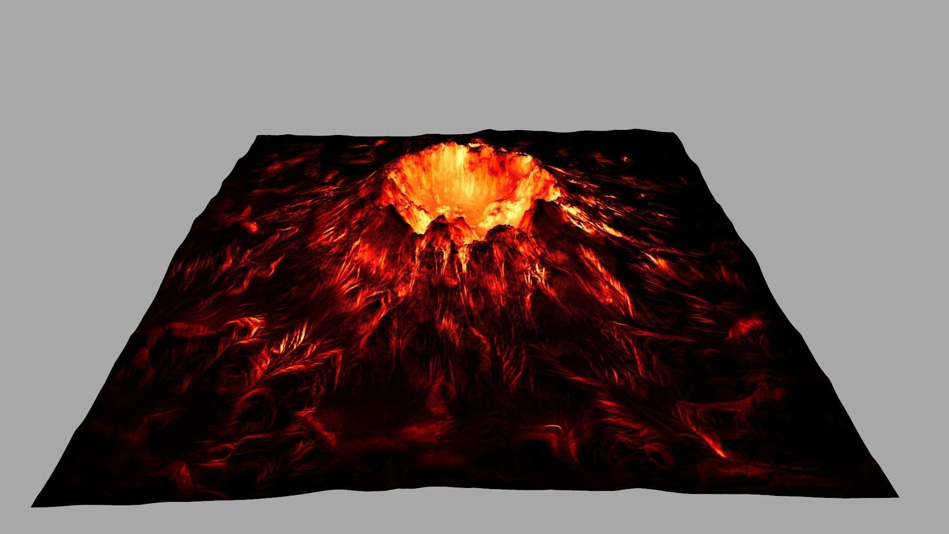 volcano flames of hell blanket Low-poly 3D model_2