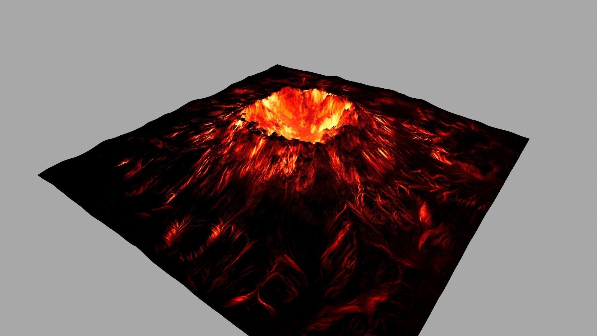 volcano flames of hell blanket Low-poly 3D model_8