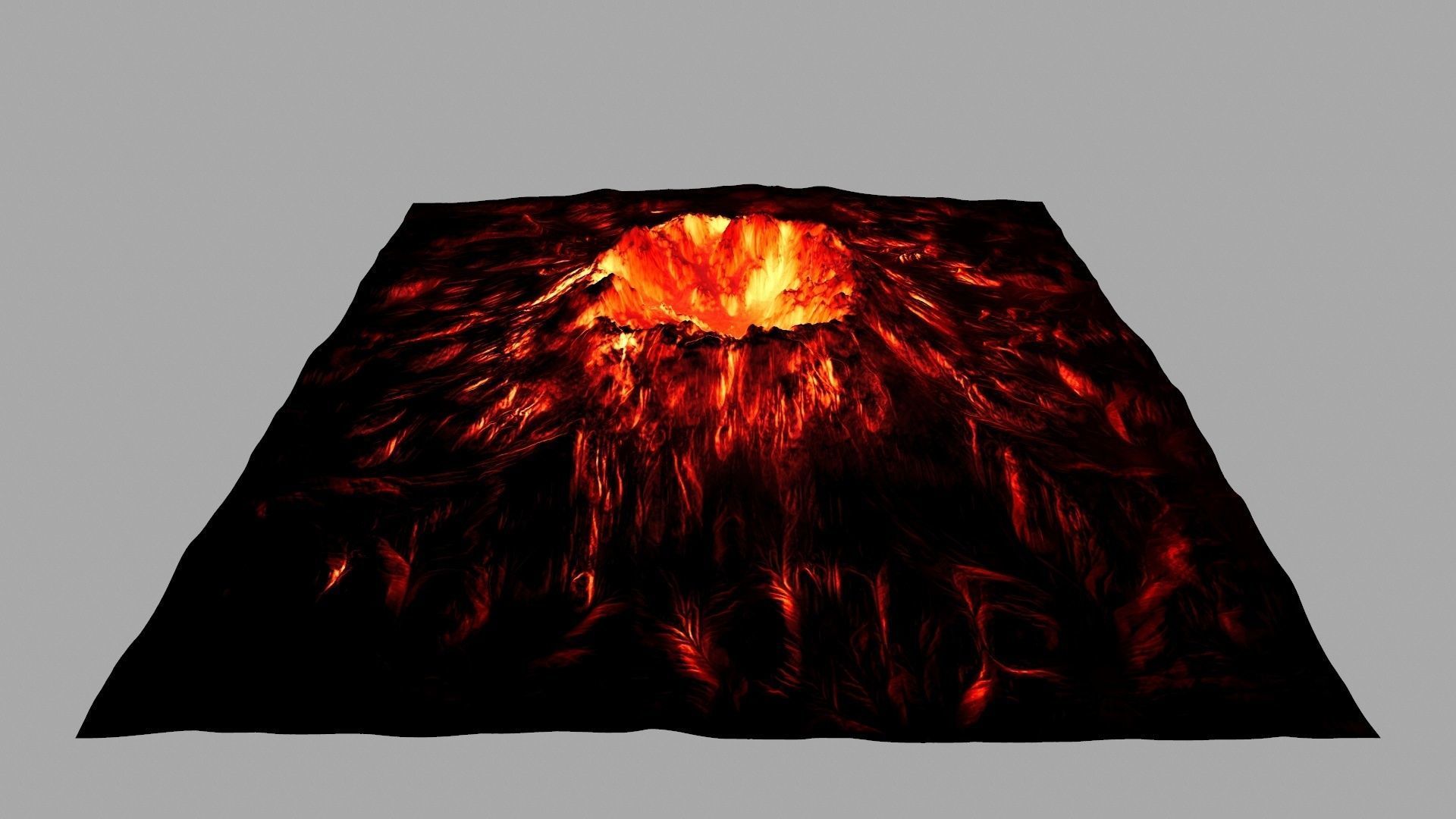 volcano flames of hell blanket Low-poly 3D model_1