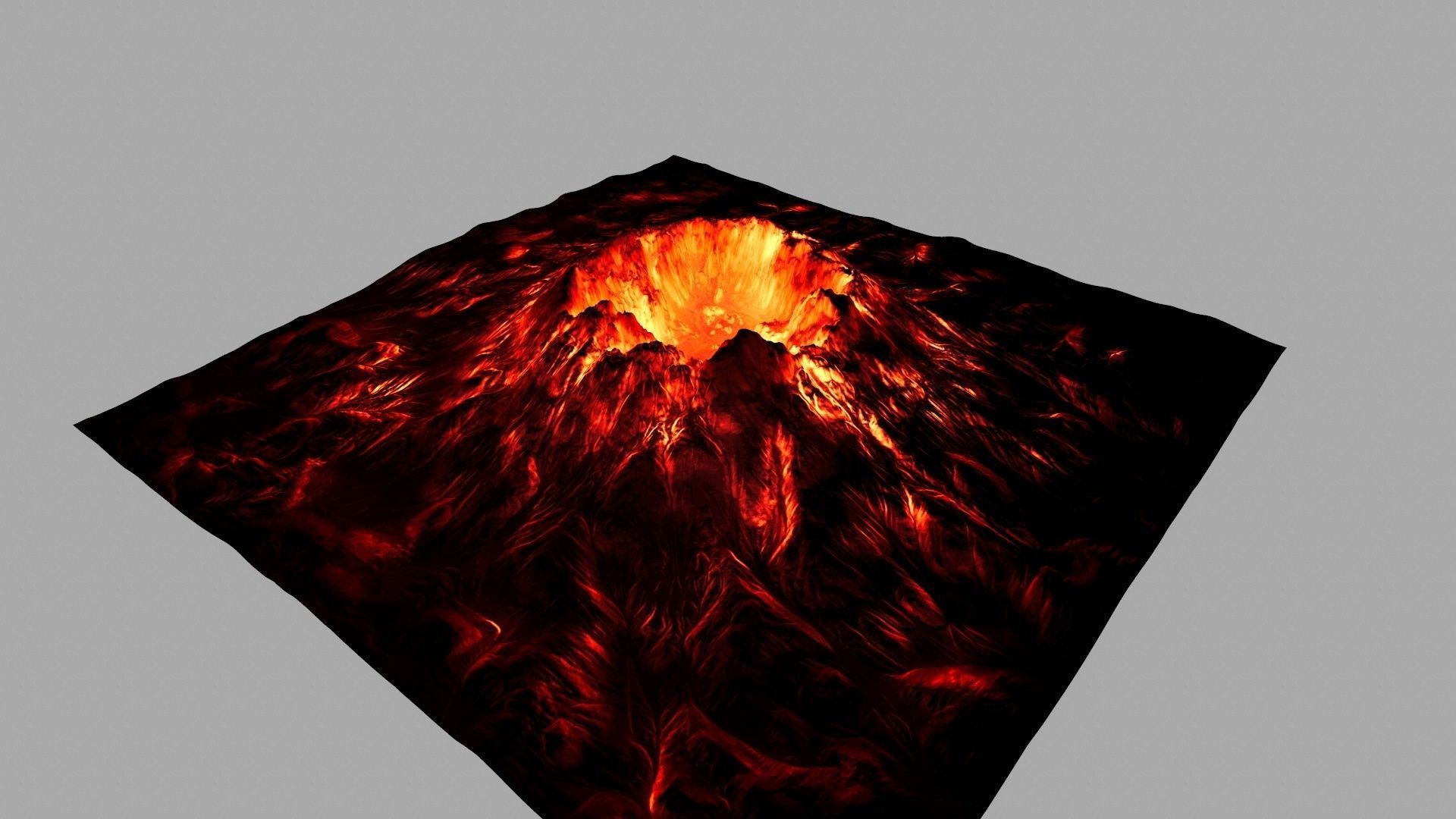 volcano flames of hell blanket Low-poly 3D model_9