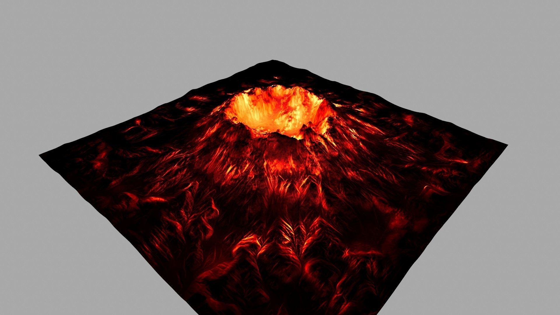 volcano flames of hell blanket Low-poly 3D model_7