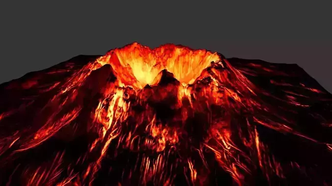 volcano flames of hell blanket Low-poly 3D model