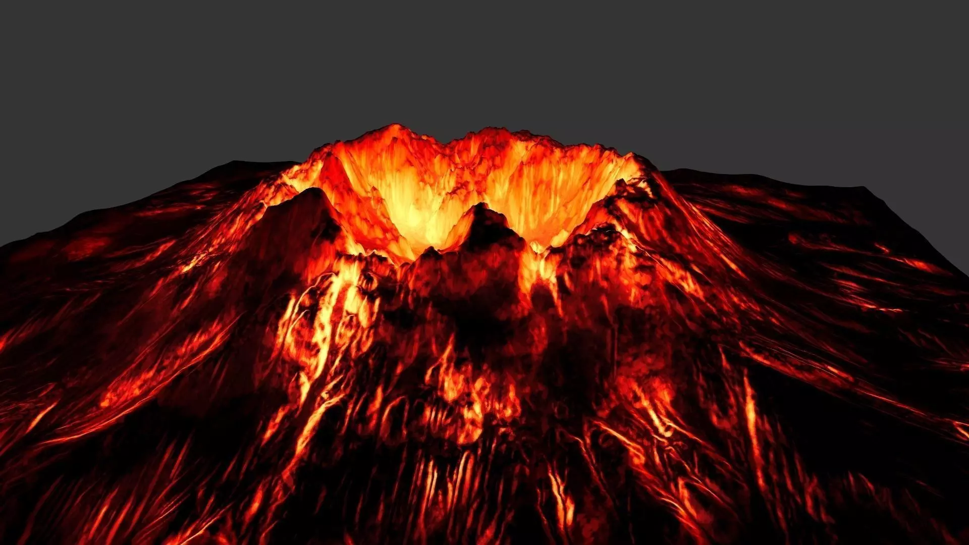 volcano flames of hell blanket Low-poly 3D model_0