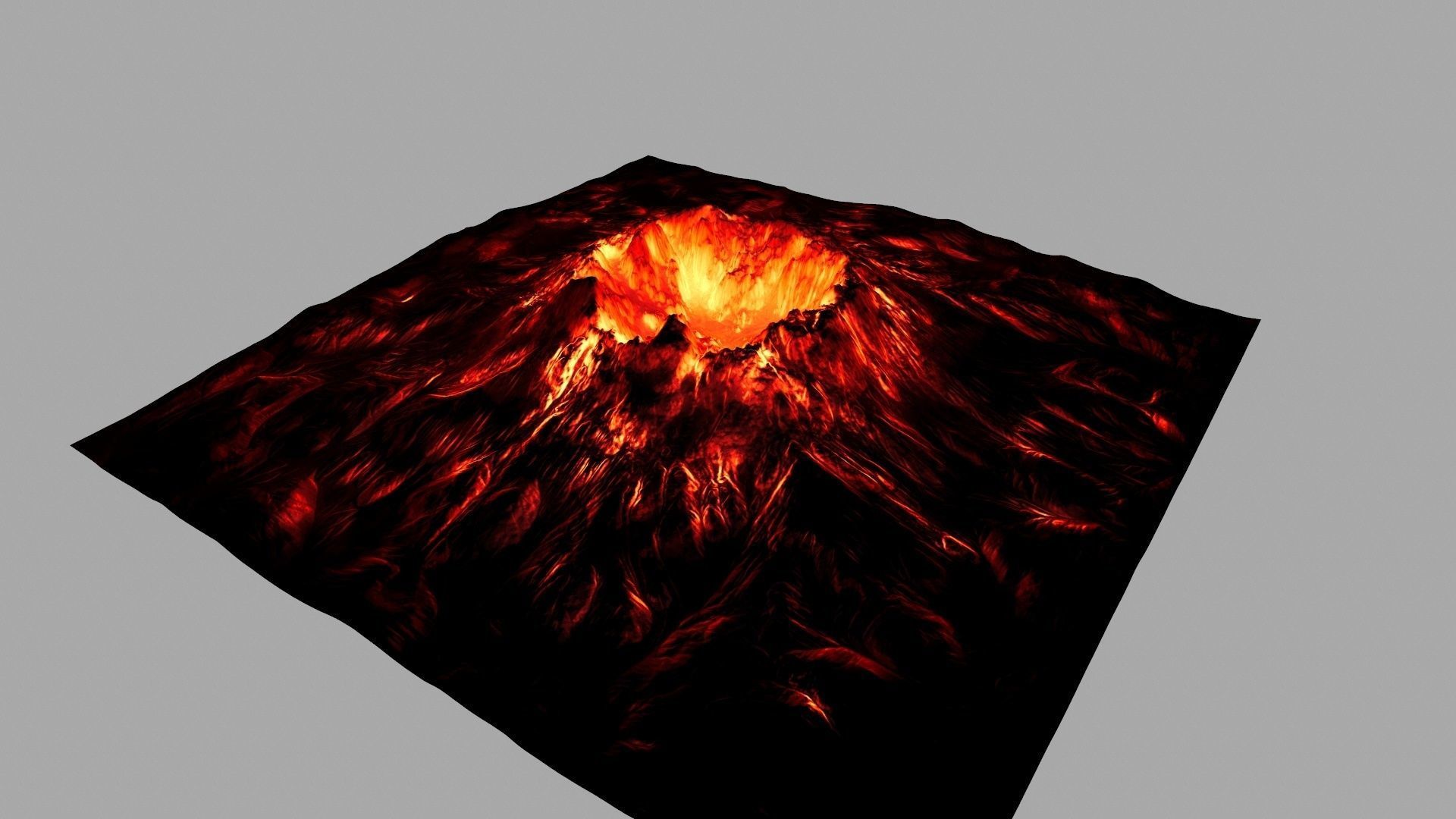 volcano flames of hell blanket Low-poly 3D model_3