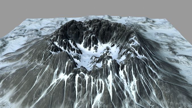 Snow  Mountain Low-poly 3D model
