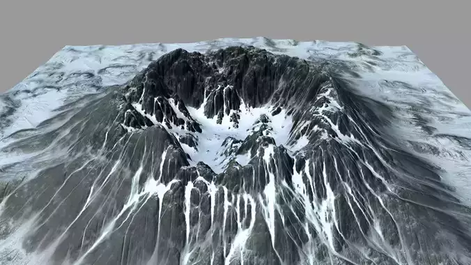 Snow  Mountain Low-poly 3D model