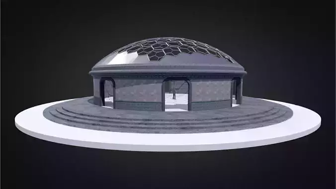 Hexagonal dome Geodesic dome like structure with large room