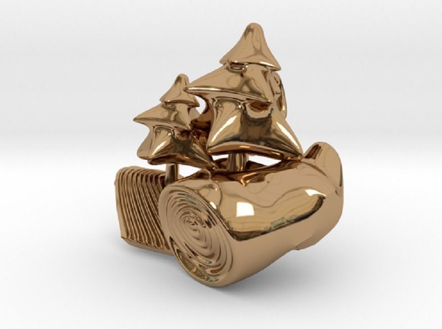 DeepForest silver ring with trees 3D print model_2