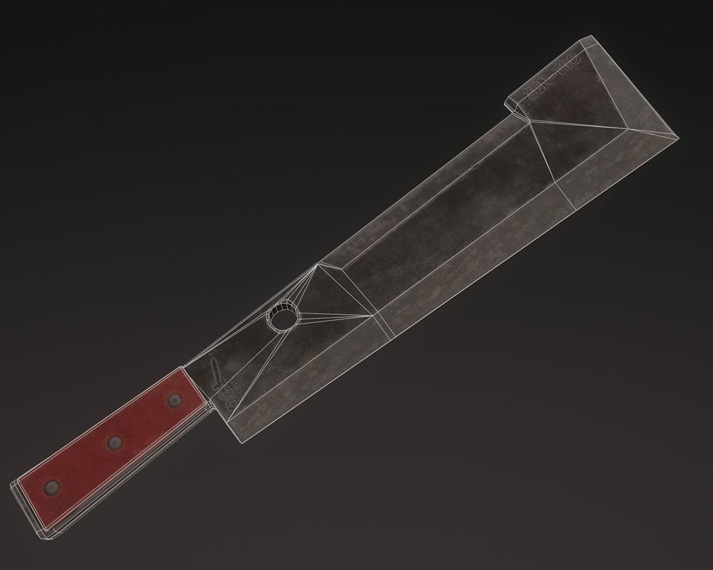 Grotesque Machete Low-poly 3D model_7