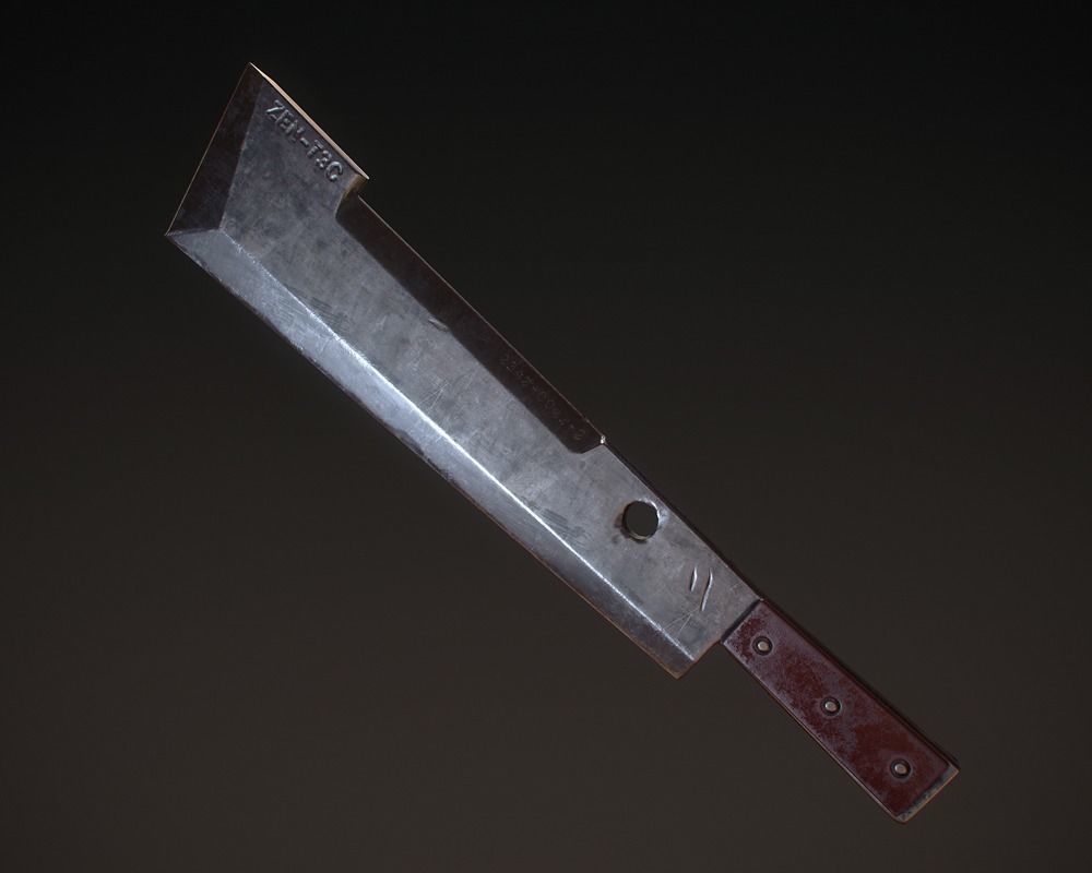 Grotesque Machete Low-poly 3D model_2