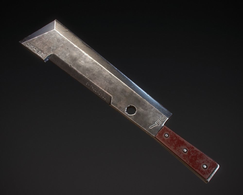 Grotesque Machete Low-poly 3D model_3