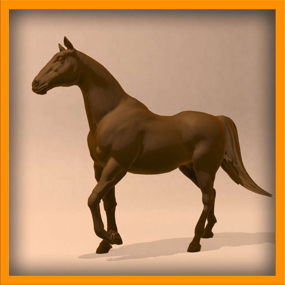 3D animation- 3D modeling- Horse Low-poly 3D model_6