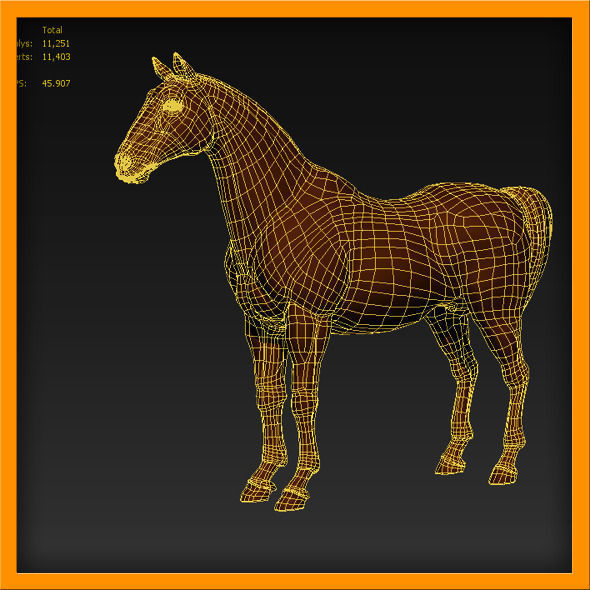 3D animation- 3D modeling- Horse Low-poly 3D model_21