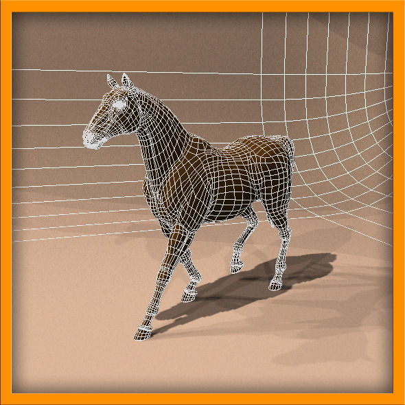 3D animation- 3D modeling- Horse Low-poly 3D model_18