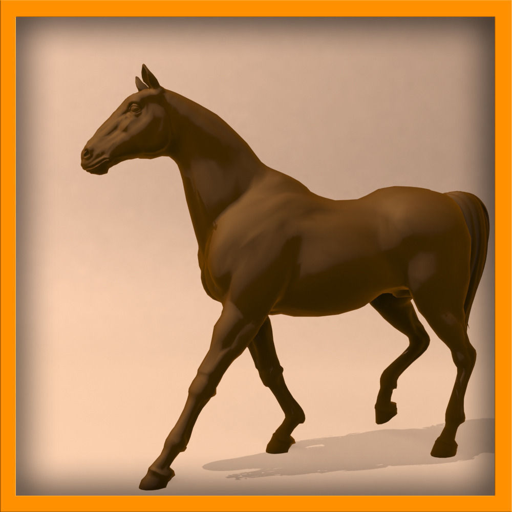 3D animation- 3D modeling- Horse Low-poly 3D model_4