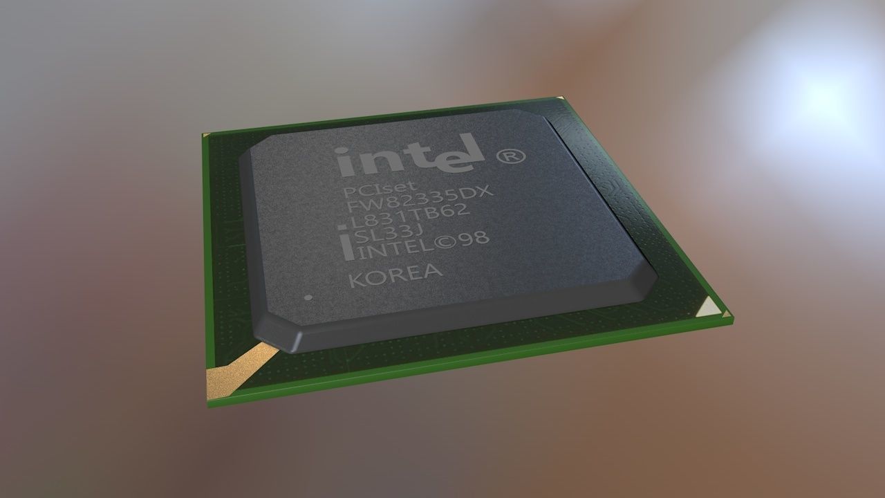 Chip set intel processor 3D model_1