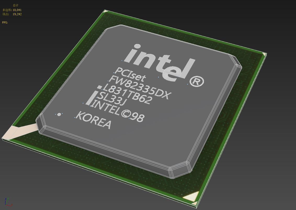 Chip set intel processor 3D model_6