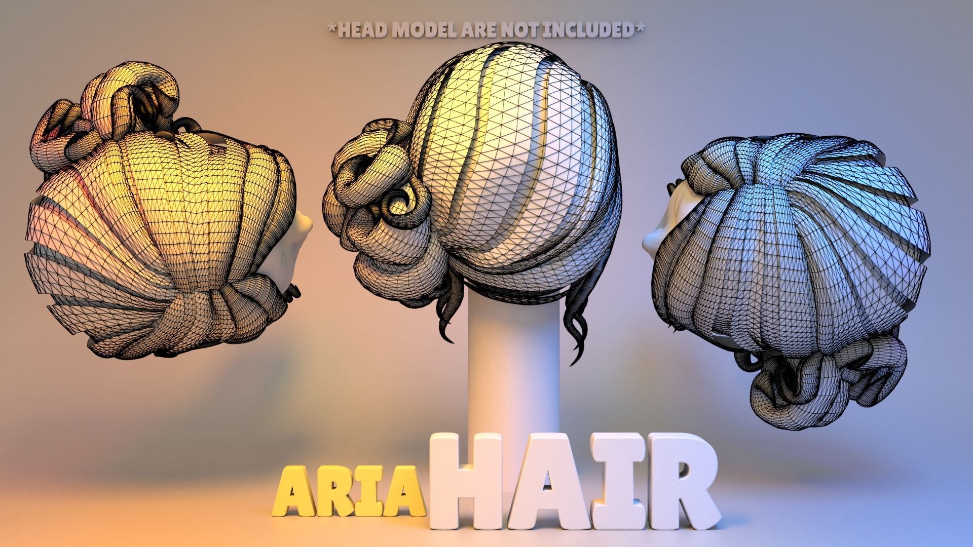 Aria Hair 3D model_3