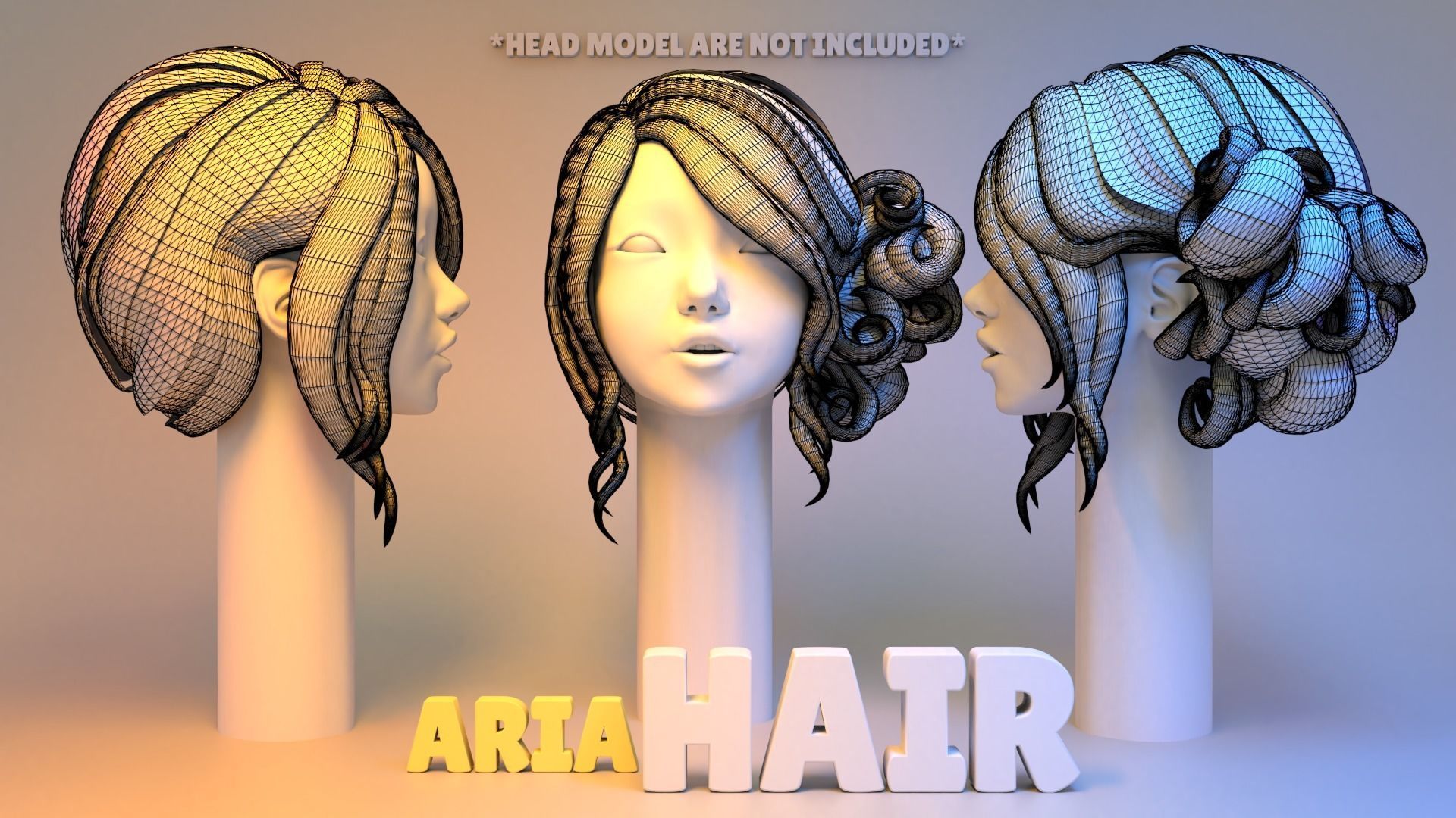Aria Hair 3D model_1