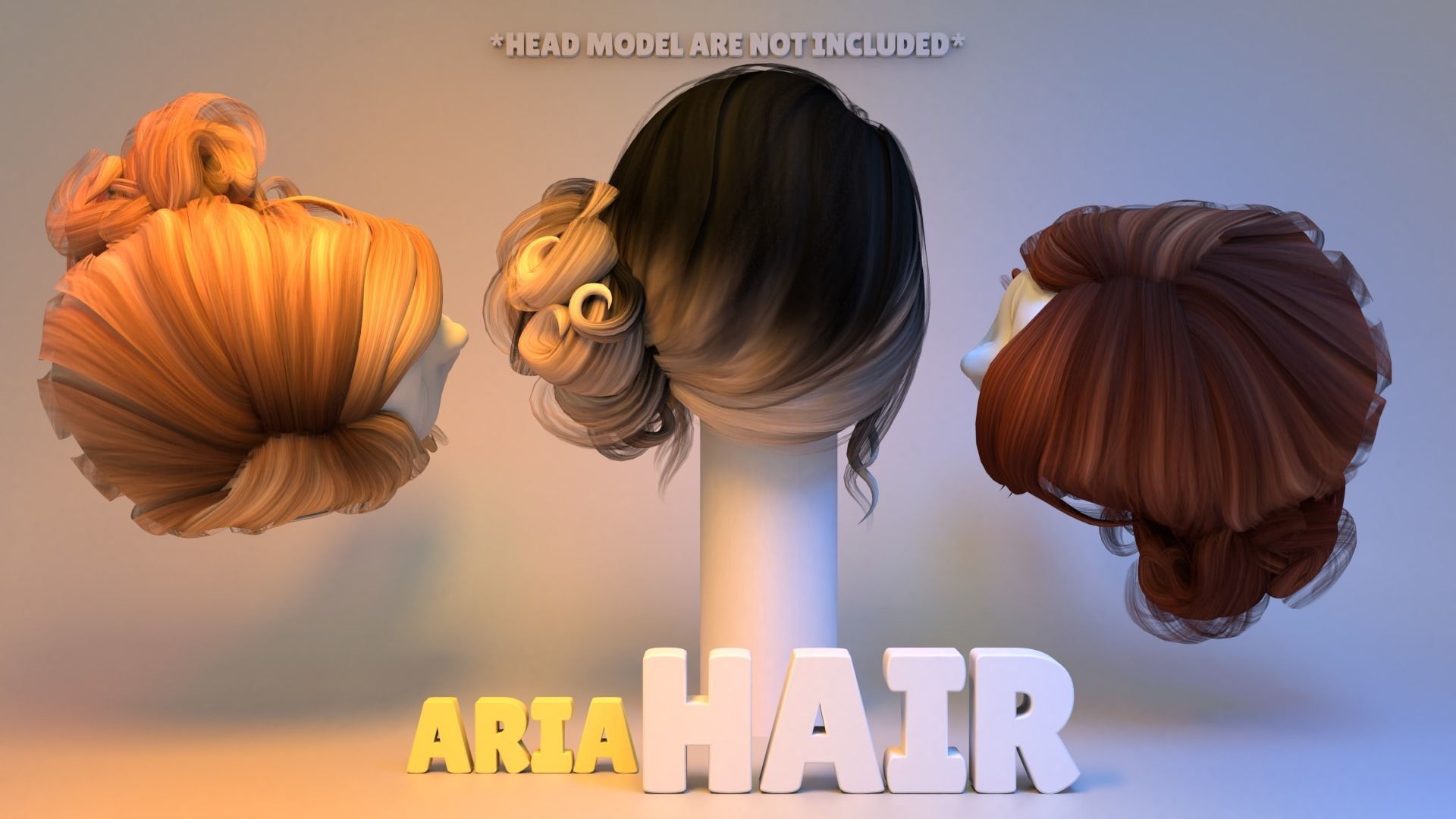 Aria Hair 3D model_2