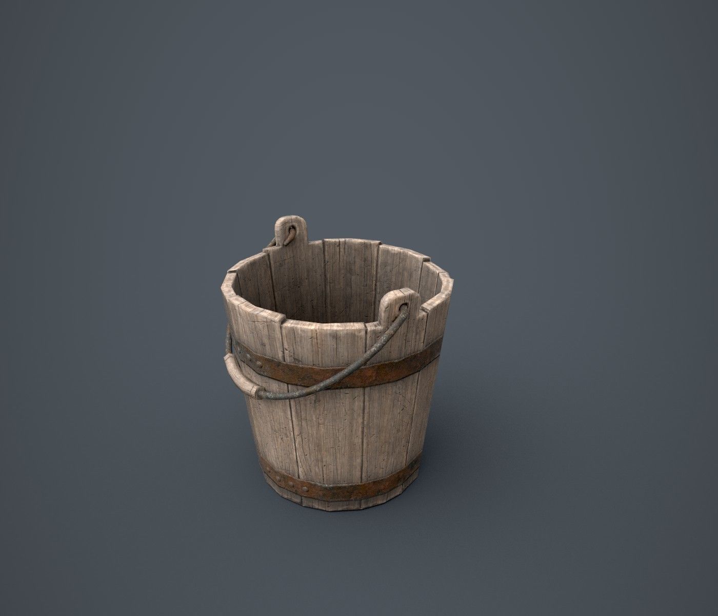 Well with Bucket Low-poly 3D model_7