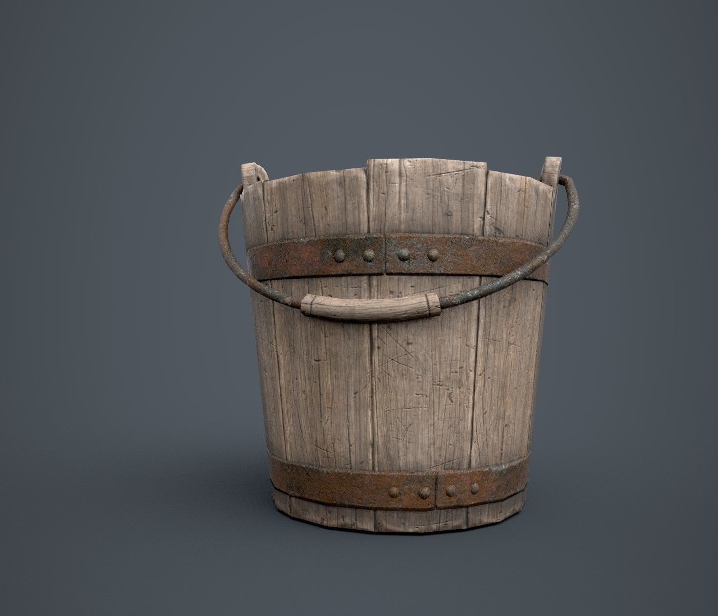 Well with Bucket Low-poly 3D model_8