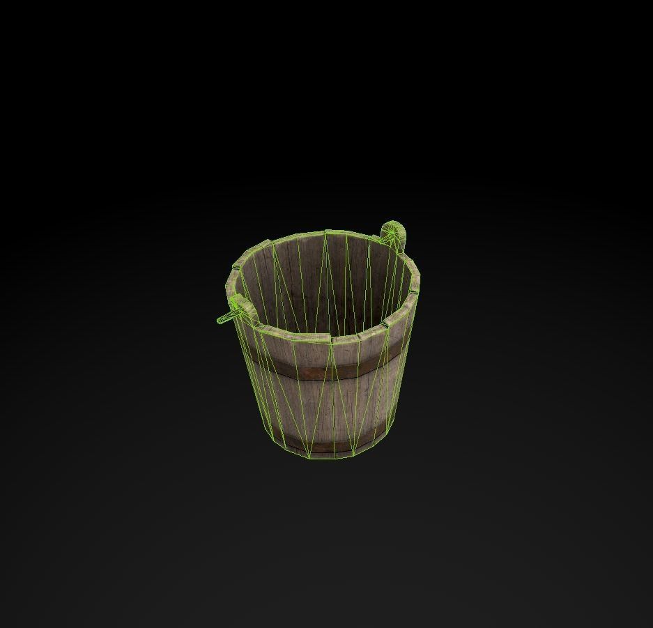 Well with Bucket Low-poly 3D model_15