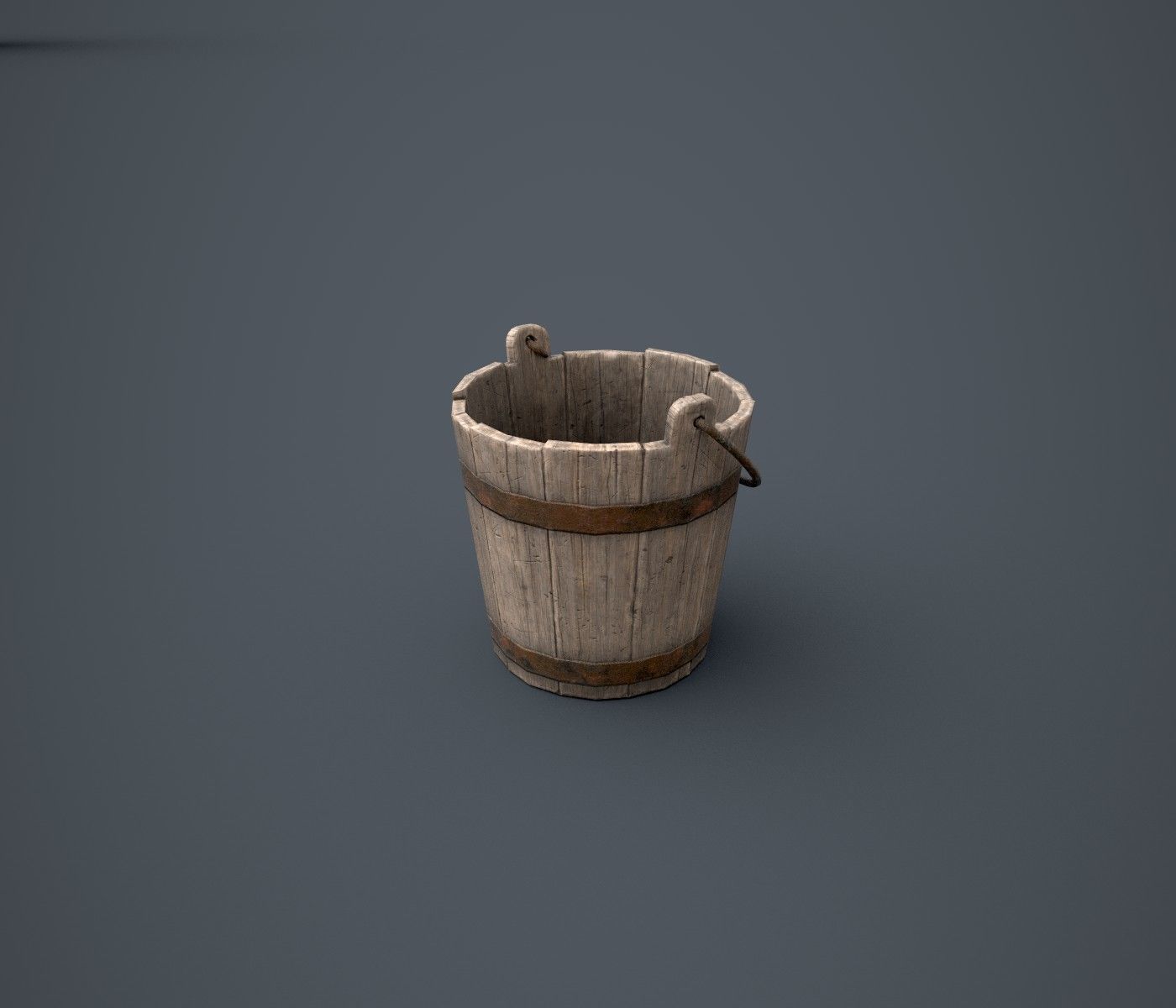 Well with Bucket Low-poly 3D model_11