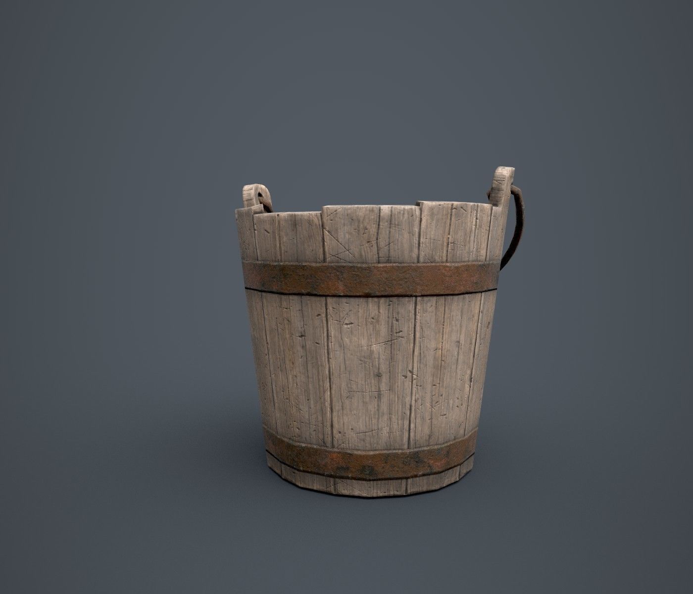 Well with Bucket Low-poly 3D model_9
