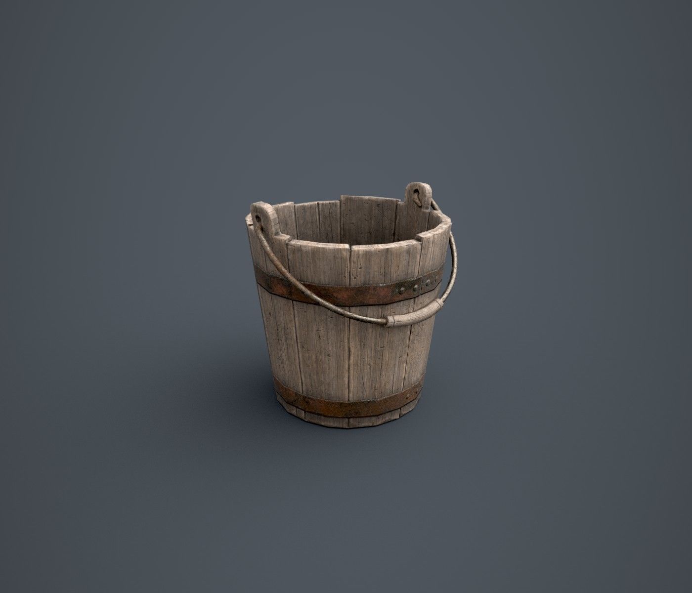 Well with Bucket Low-poly 3D model_6