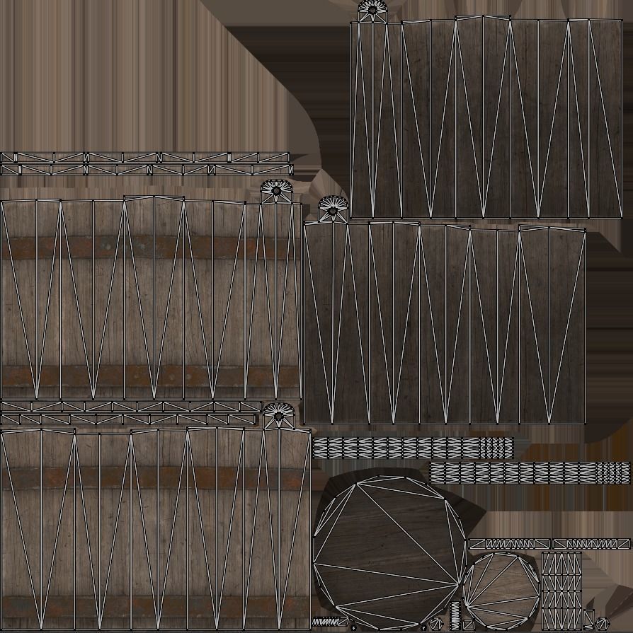 Well with Bucket Low-poly 3D model_17