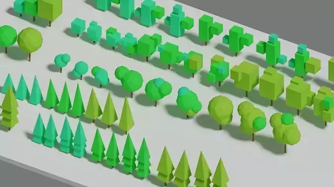 Low Poly Cartoon Tree Pack